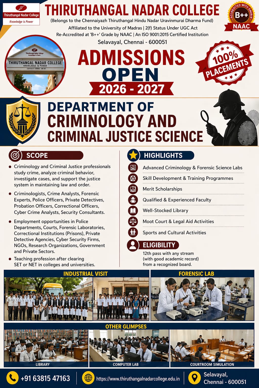 B.Sc Criminology and Criminal Justice Science